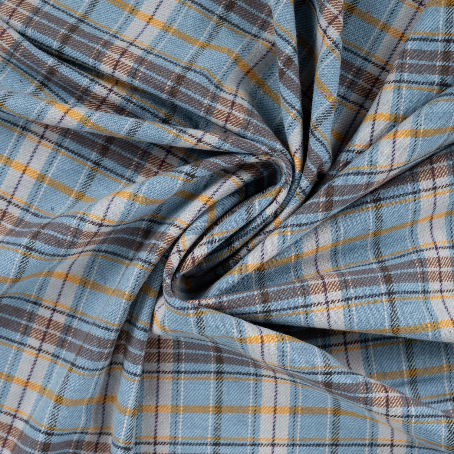 Yarn Dyed Flanell- Ruter, lys baby blå