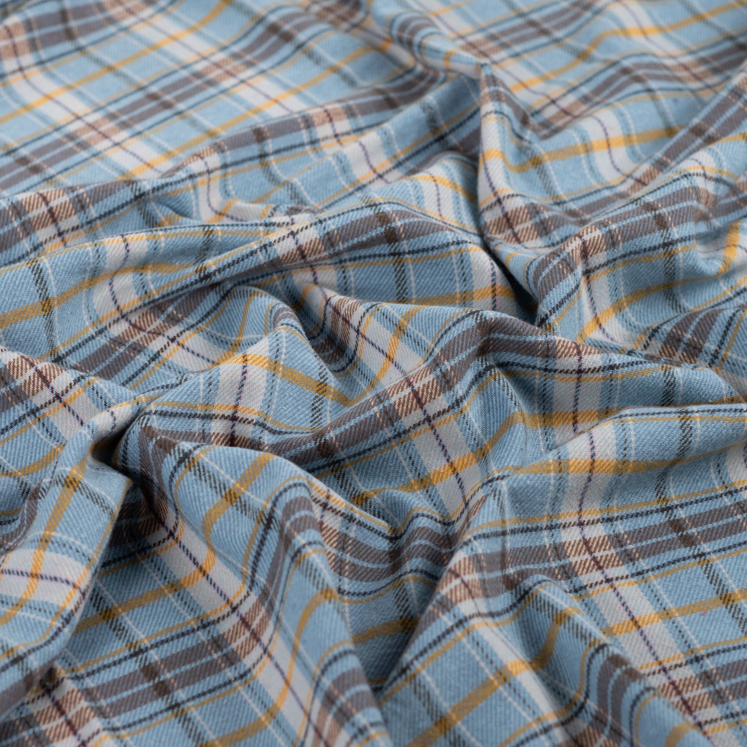 Yarn Dyed Flanell- Ruter, lys baby blå