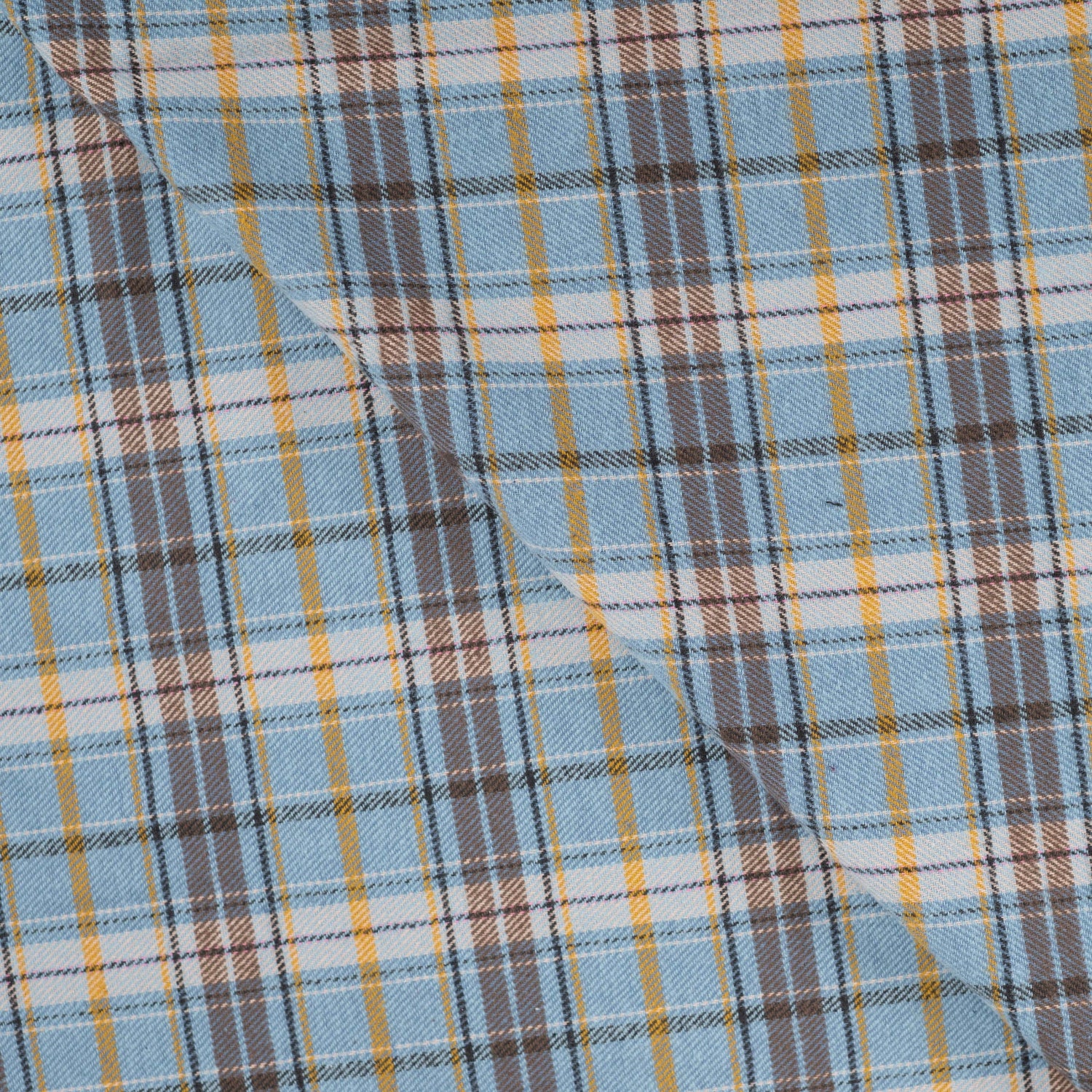 Yarn Dyed Flanell- Ruter, lys baby blå