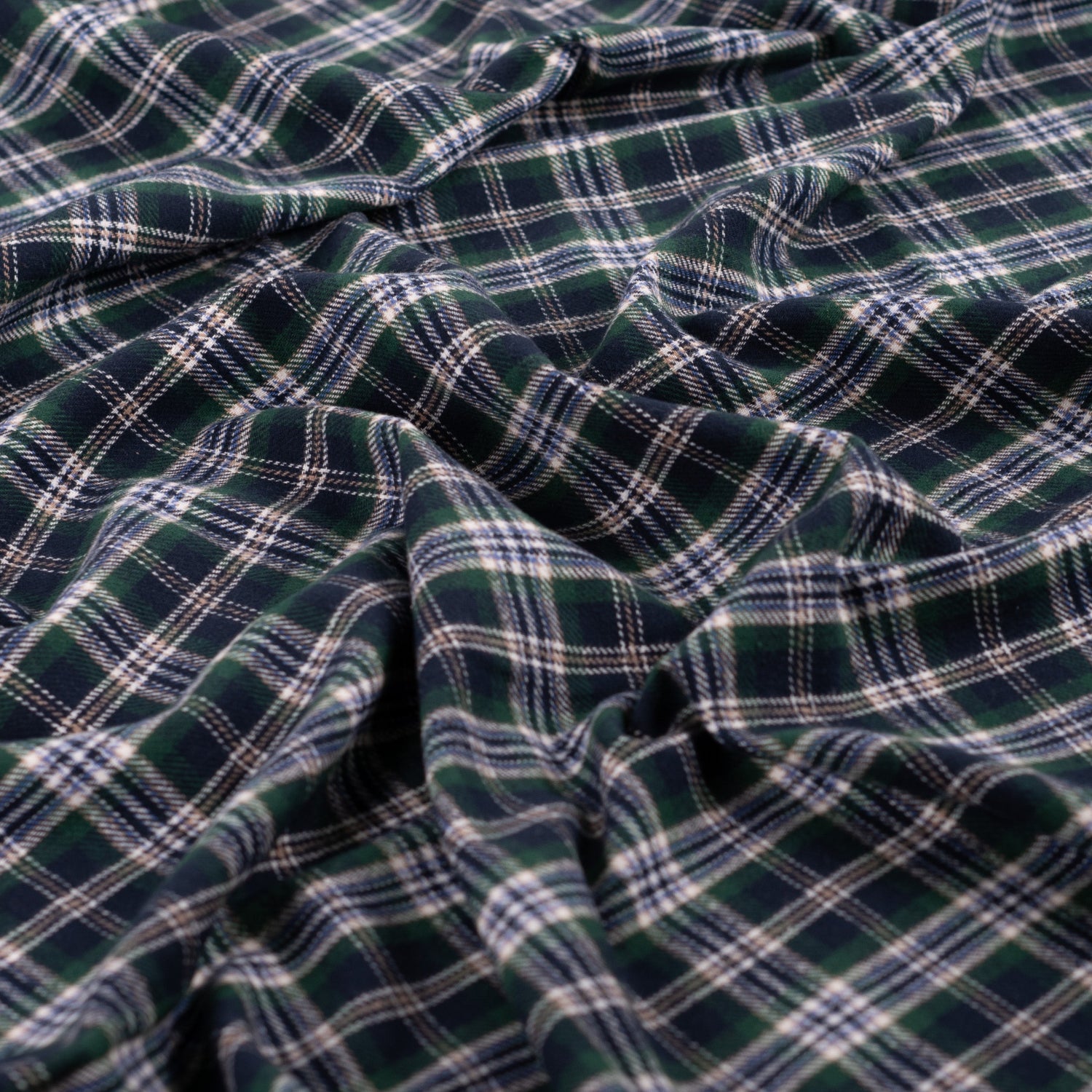 Yarn Dyed Flanell- blå og grønn