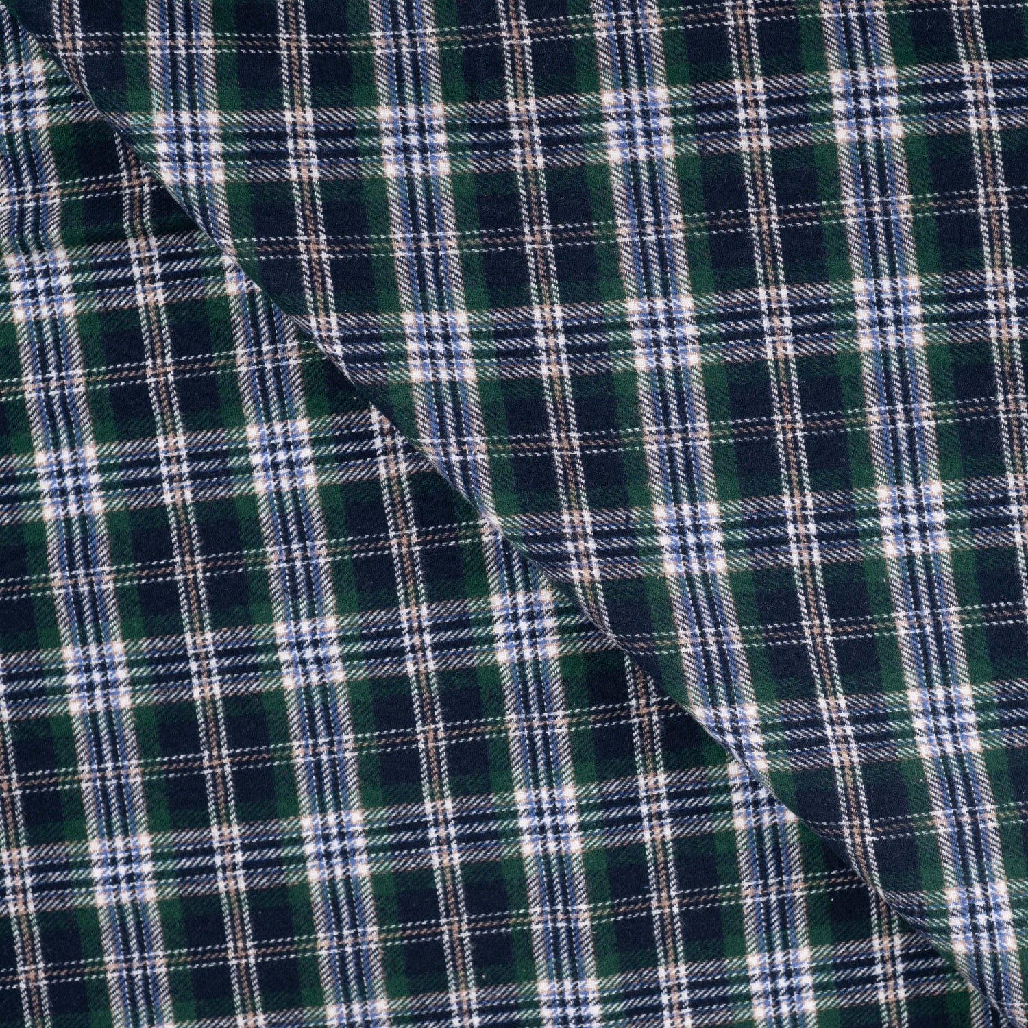 Yarn Dyed Flanell- blå og grønn