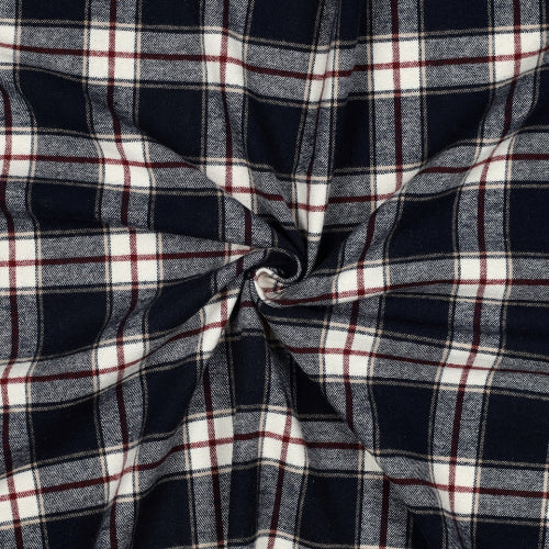 Yarn Dyed Flanell - Marineblå