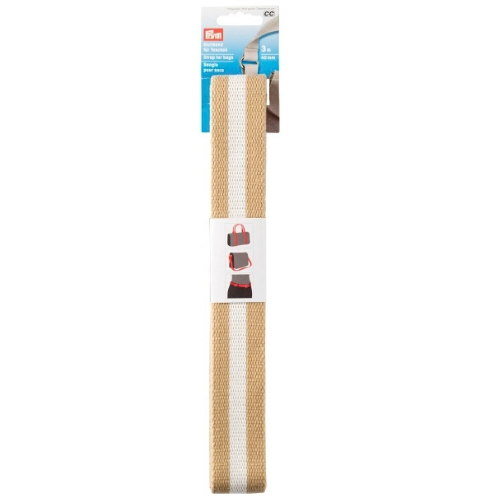 Prym Webbing (40mm), 3meter pakke - Beige/Hvit stripet