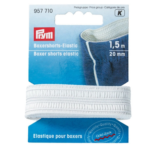 Prym Bokser Strikk 20mm x 1,5meter, offwhite