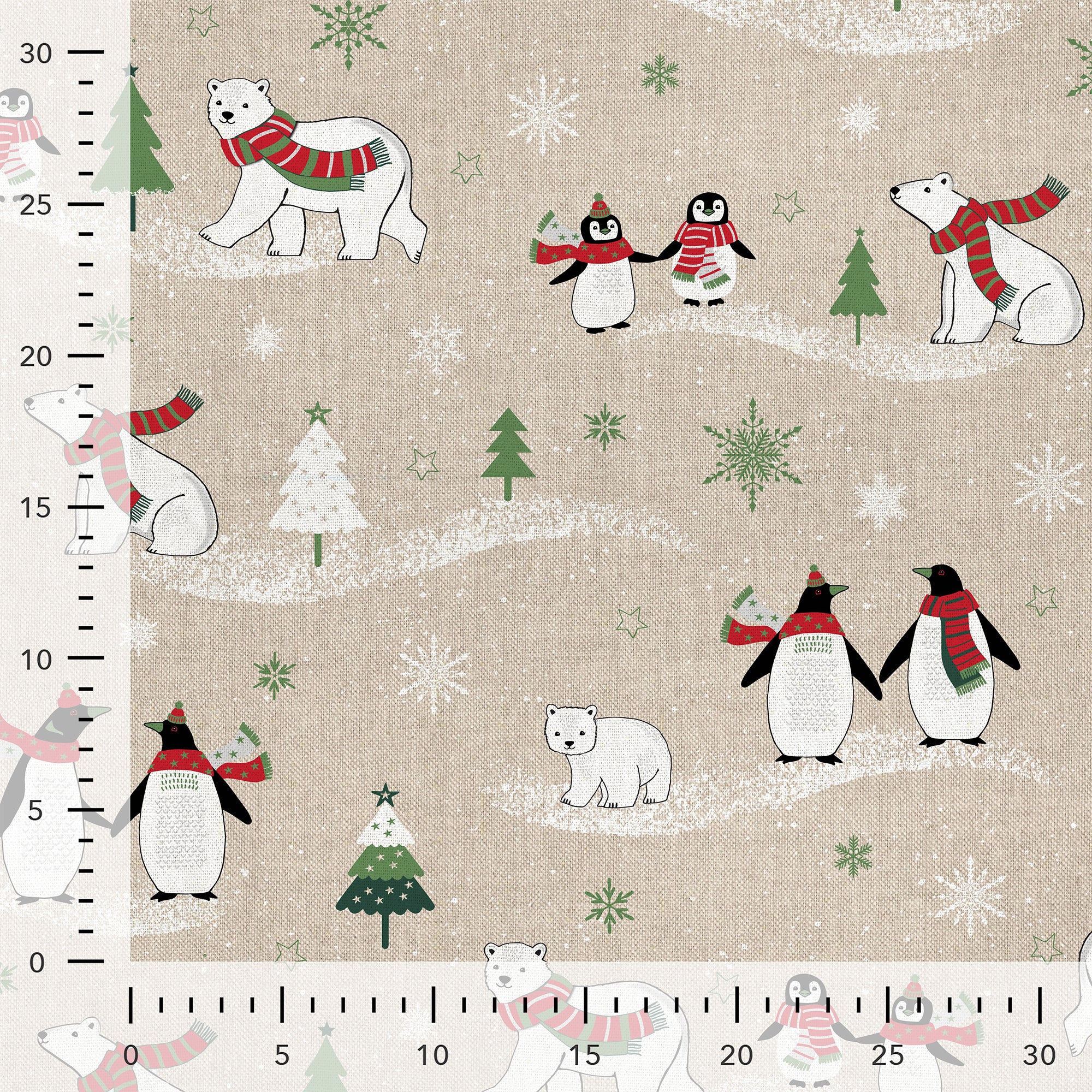 Kanvas Linen look - Vinter dyr