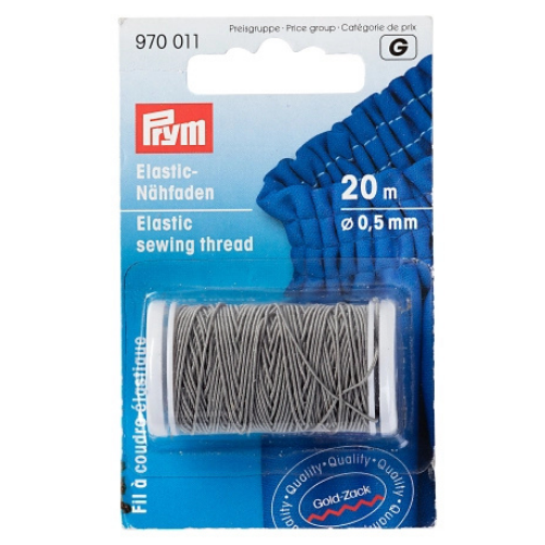 Prym Elastisk Tråd  grå 20 m