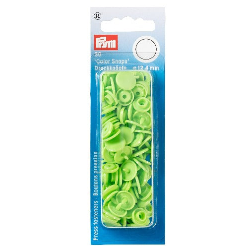 Prym Trykknapper Snaps Plast Rund Eplegrønn 12,4mm - 30 stk