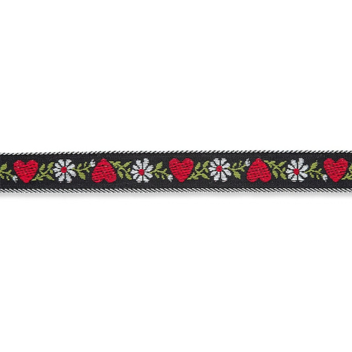 Vevd Bånd, Hjerter og Blomster - 16mm