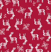Bomull - Jul hjort rød