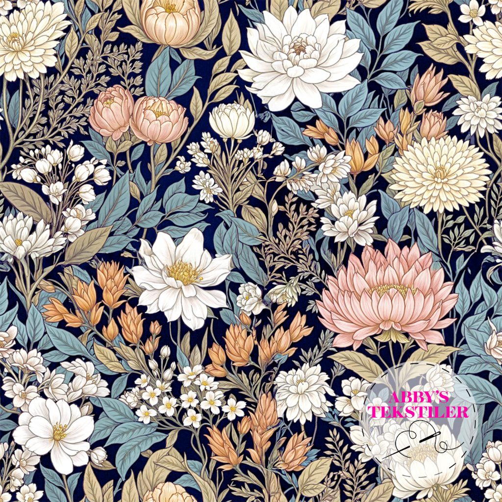 Kanvas - Retro blomster