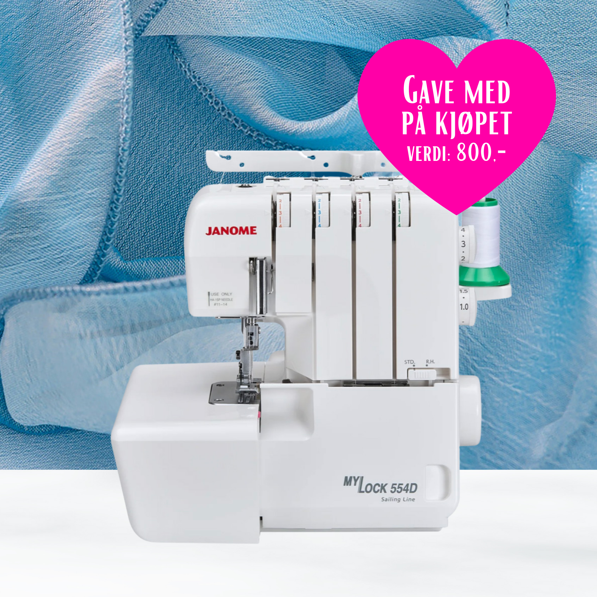 Kampanje! - Janome MyLock 554D Overlock inkl. Bonuspakke
