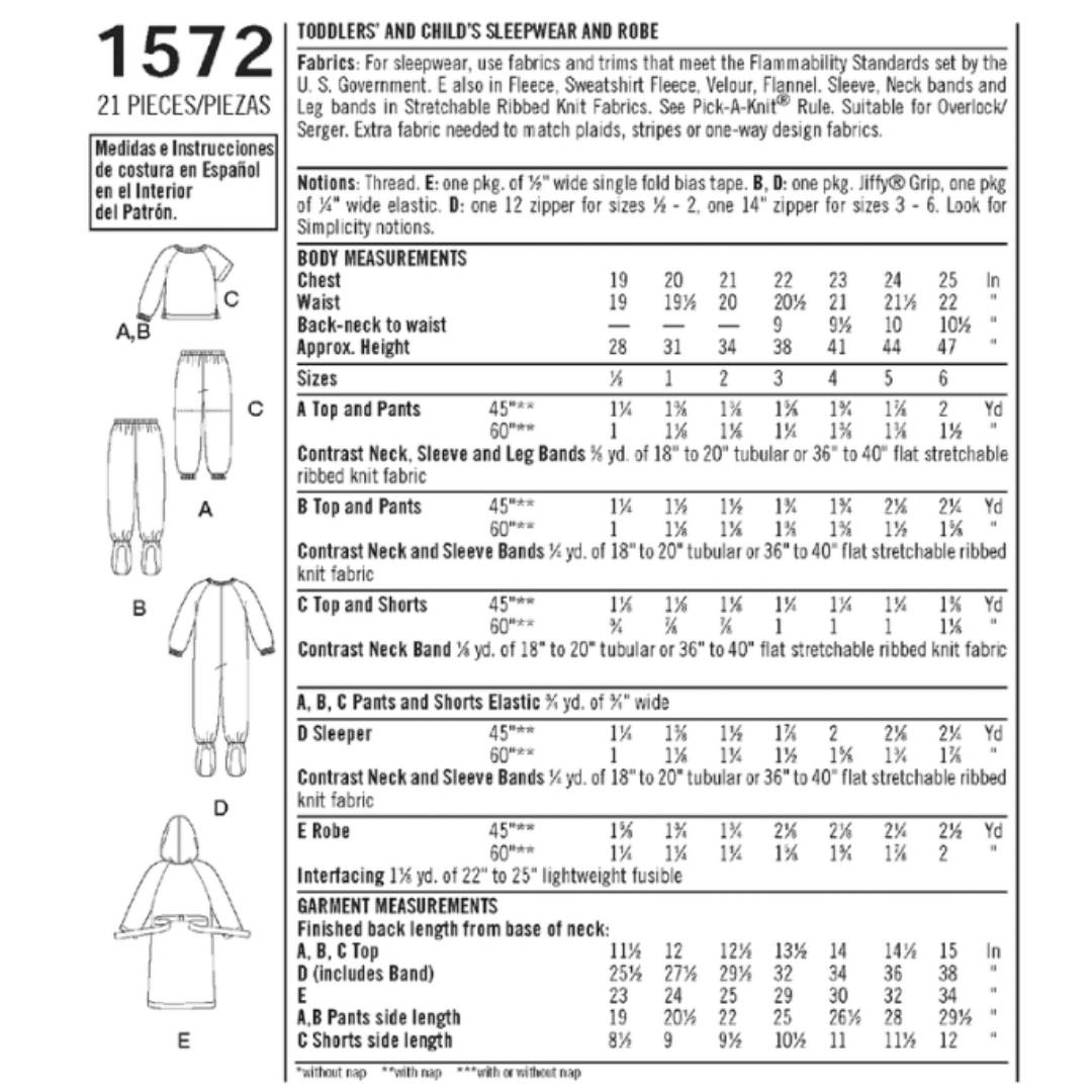 SIMPLICITY - 1572-AA (U) Barn, Pysj og Morgenkåpe