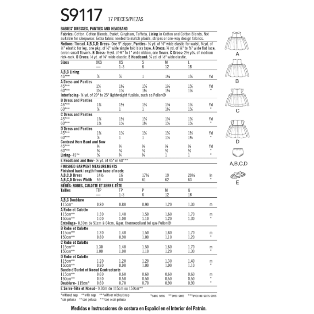 SIMPLICITY - 9117-A, Baby Kjole