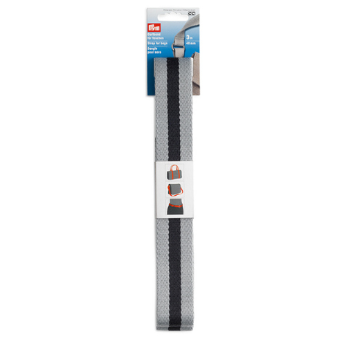 Prym Webbing (40mm), 3meter pakke - Svart/Grå