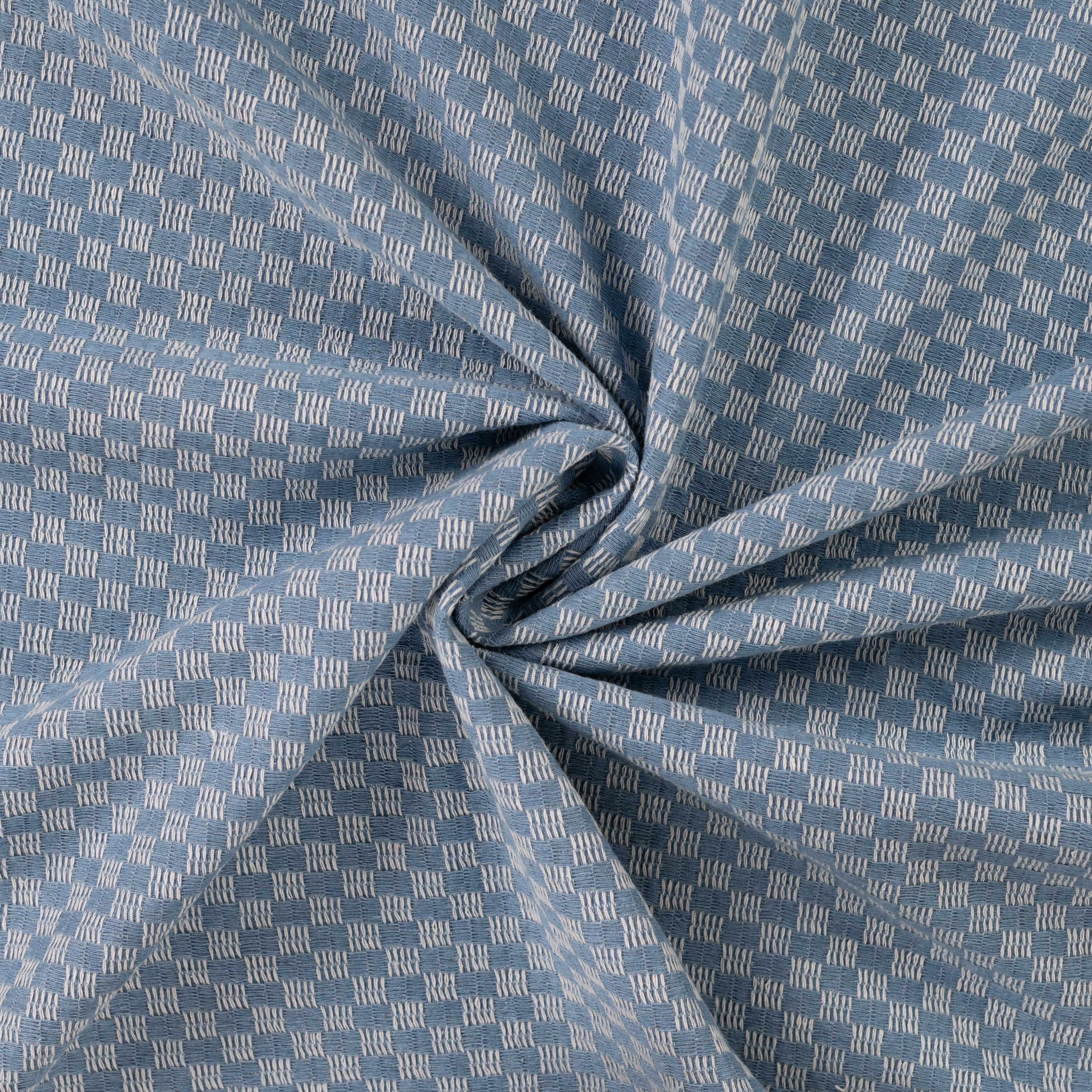 Denim Jacquard - Ruter, Lys Blå