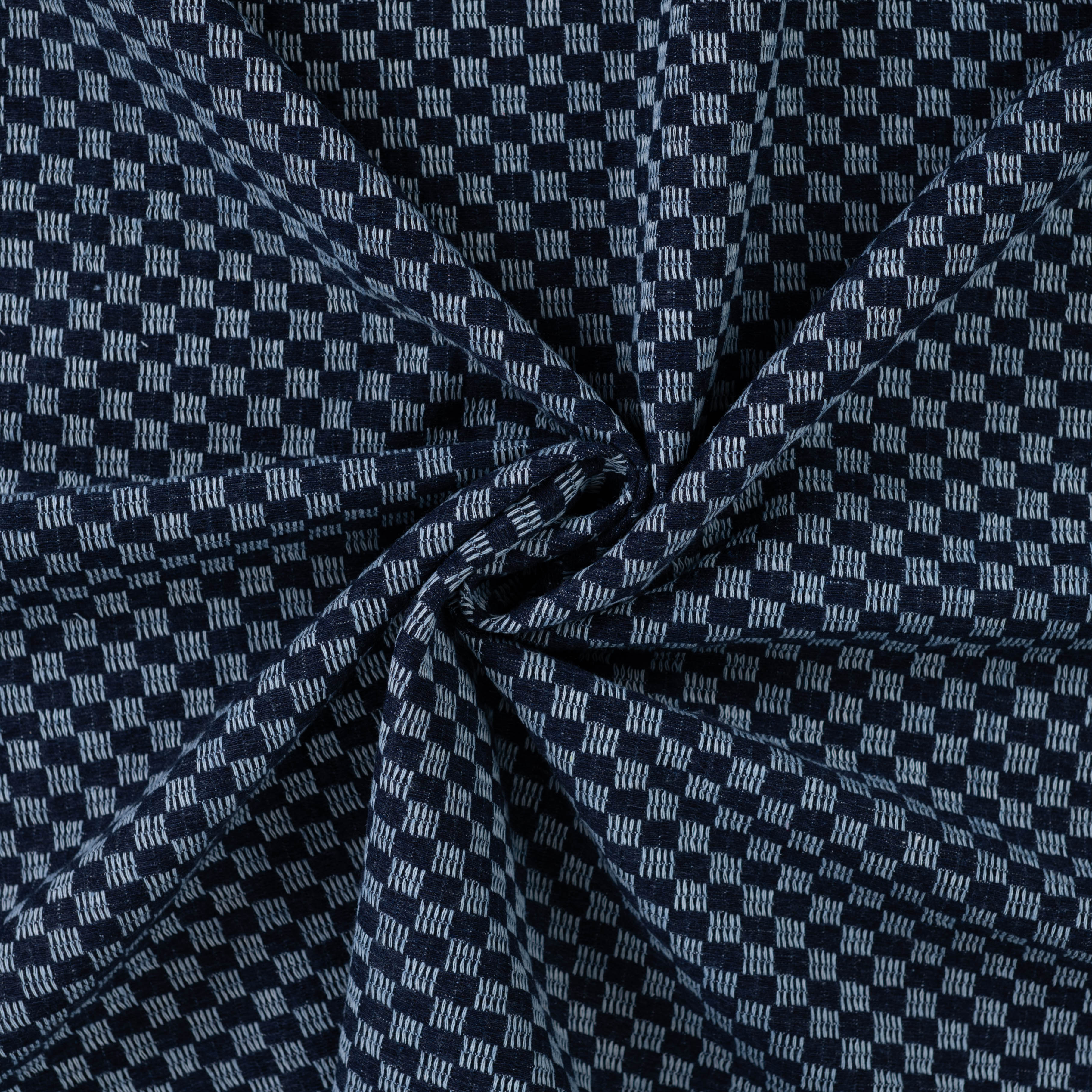 Denim Jacquard - Ruter, Mørk Blå