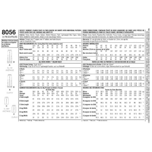 SIMPLICITY - S8056-AA Bukse, str. 36-44