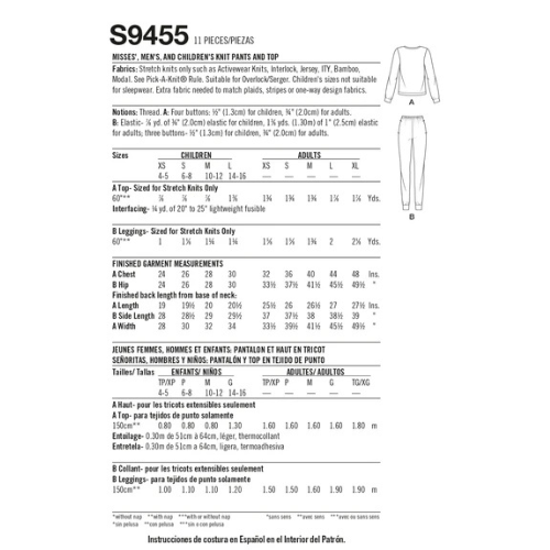 SIMPLICITY - S9455-A Pysj til barn og voksen