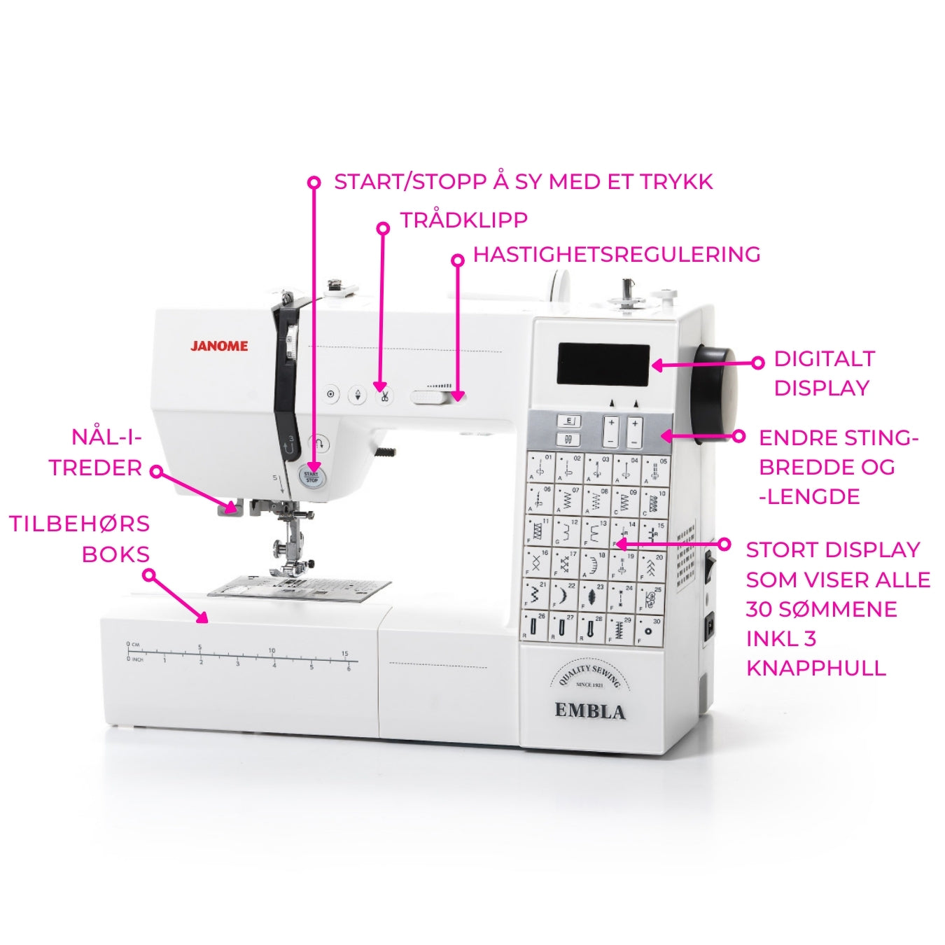 Janome Embla inkl. Bonuspakke