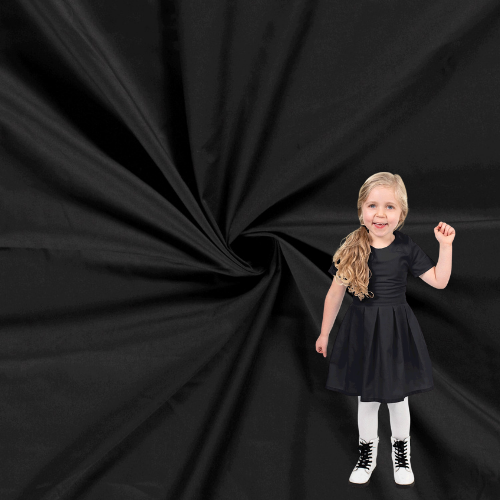 Fast Poplin i bomullsblanding, Svart