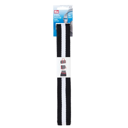 Prym Webbing (40mm), 3meter pakke - Svart/Hvit stripet