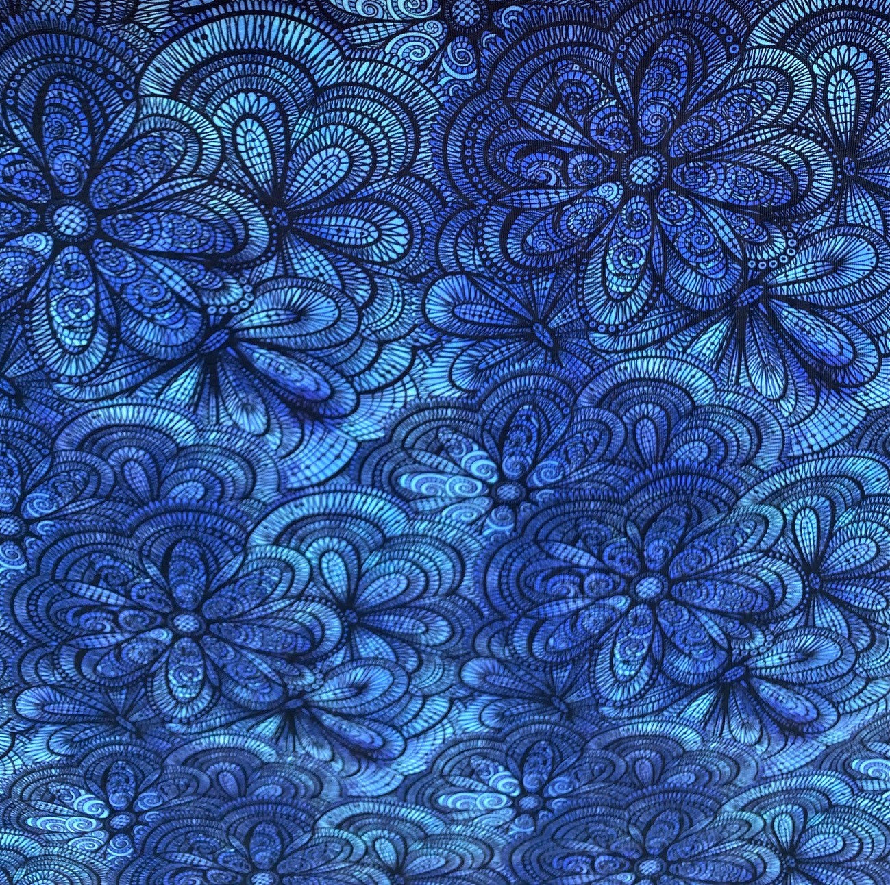 Jersey - Blomster blå