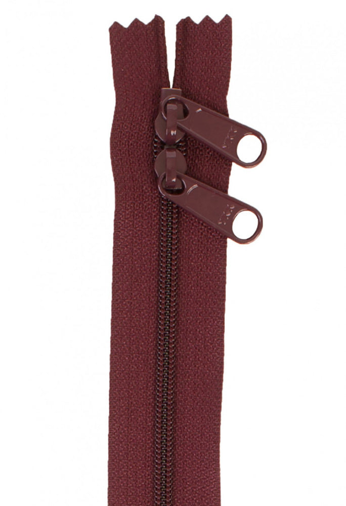 76cm Glidelås med 2 glidere Mørk Rød Cranberry