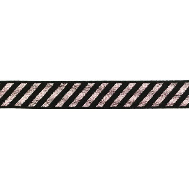 Glitter-strikk med Striper lys rosa 2.5cm