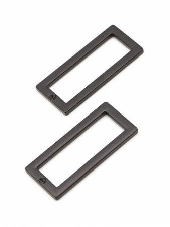 by annie Rectangle Ring Flat 1-1/2in Black Metal Set of Two