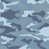 Bomull Poplin Camouflage blå