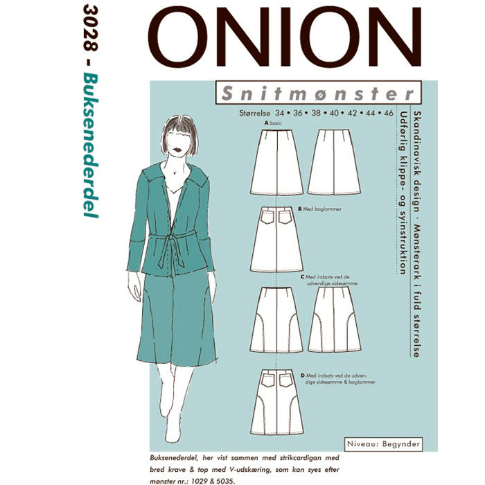 Onion 3028 Buksenederdel papirmønster