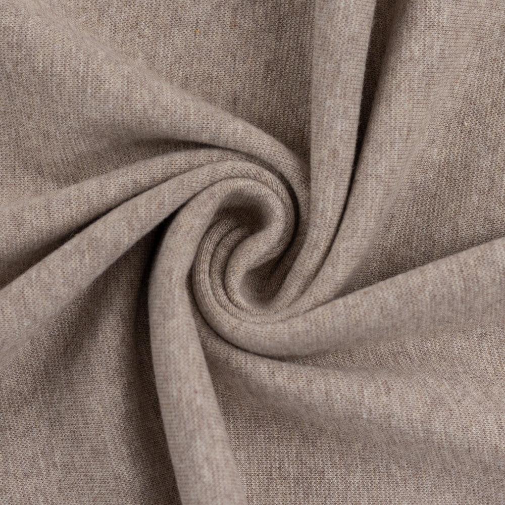 Rundstrikket ribb Melert Beige
