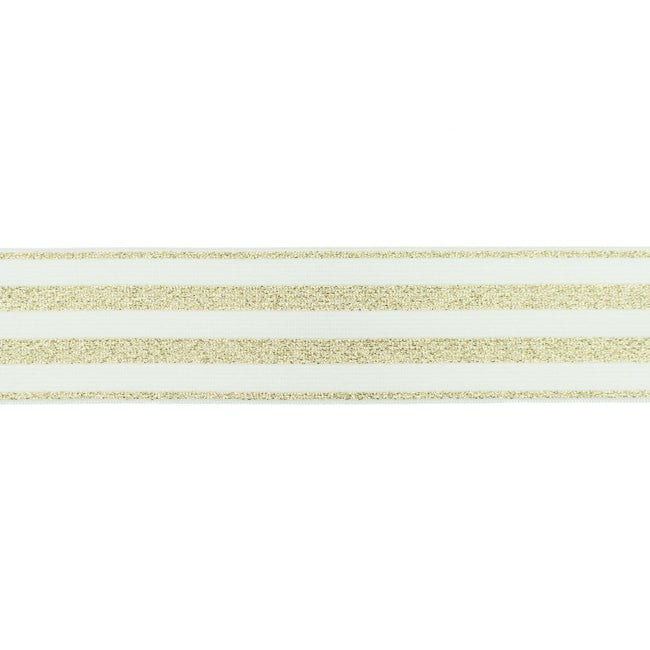 Glitterstripe Strikk 40 mm Hvit-gull