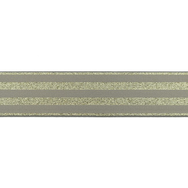Glitterstripe Strikk 40 mm taupe-gull