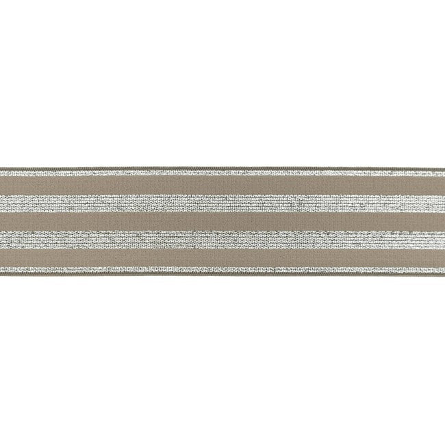 Glitterstripe Strikk 40 mm taupe-Sølv