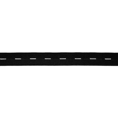 Knapphullstrikk 16mm Svart
