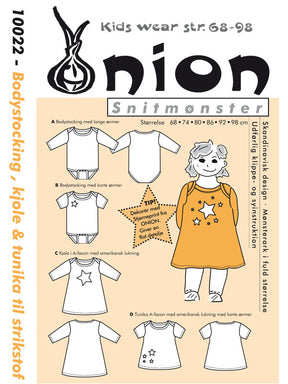 Onion 10022 Snitmønster, Bodystocking, kjole & tunika til striks