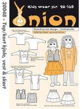 Onion 20048 Snitmønster, Top/kort kjole, vest & skørt