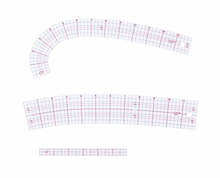 Clover Skredderlinjal French Curve, 3 stk.