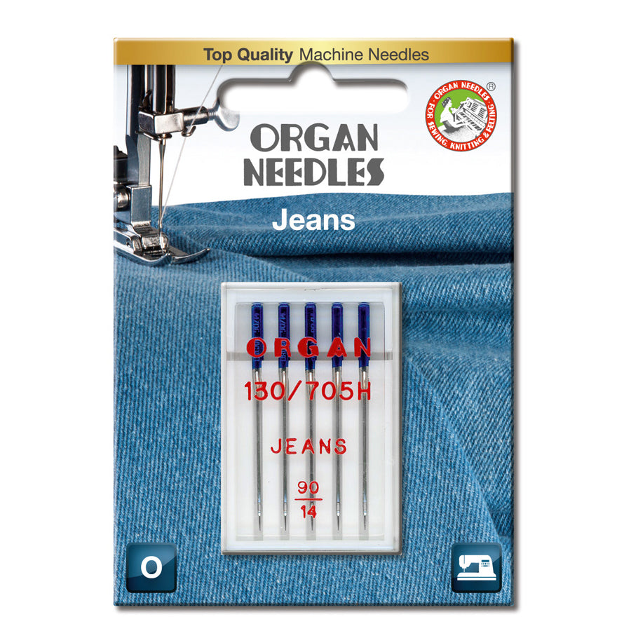 Jeansnål 90, 5 stk. Organ symaskinnåler 