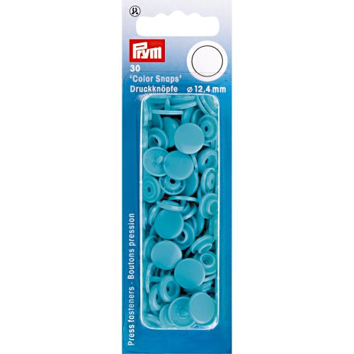 Trykknapper Prym Snaps Plast Rund Turkis 12,4mm - 30 stk
