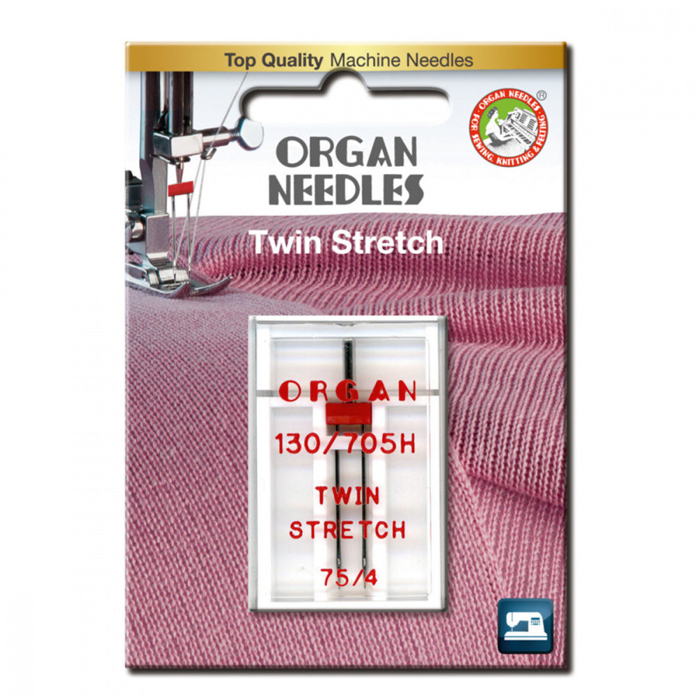 Twin/Tvillingenål Stretch 4mm 75, 1 stk. Organ symaskinnåler 