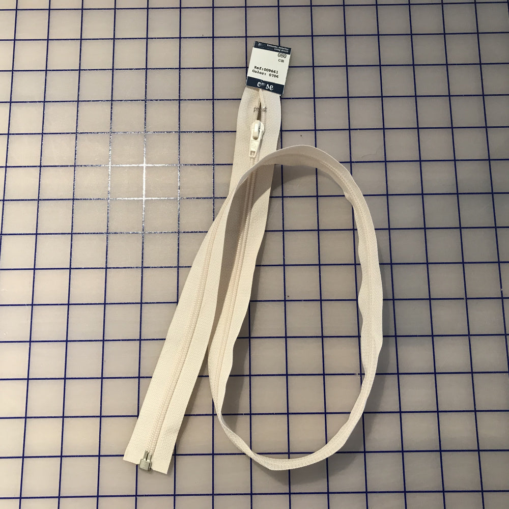 Glidelås Delbar 80cm Krem