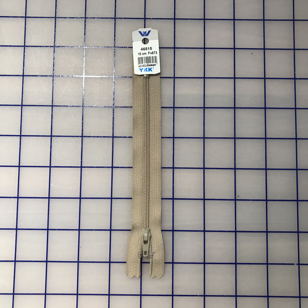 YKK Glidelås 15cm Beige