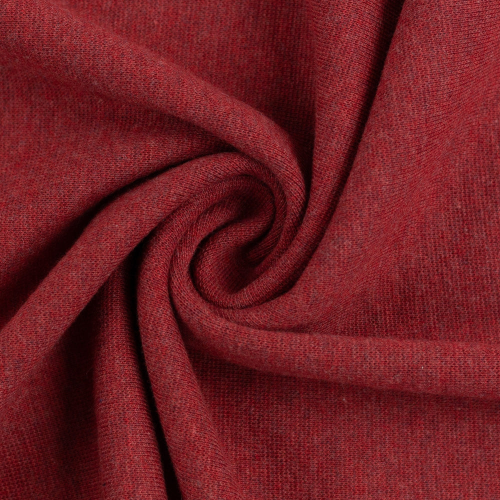 Rundstrikket ribb Melert burgundy farge