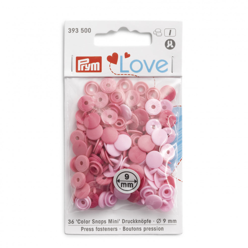 Prym Love – Trykknapper Snaps rosa Plast 9mm mini