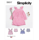 SIMPLICITY S9317-A (U) Baby Kjole, Topp, og Shorts