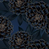 French Terry -  blå blomster