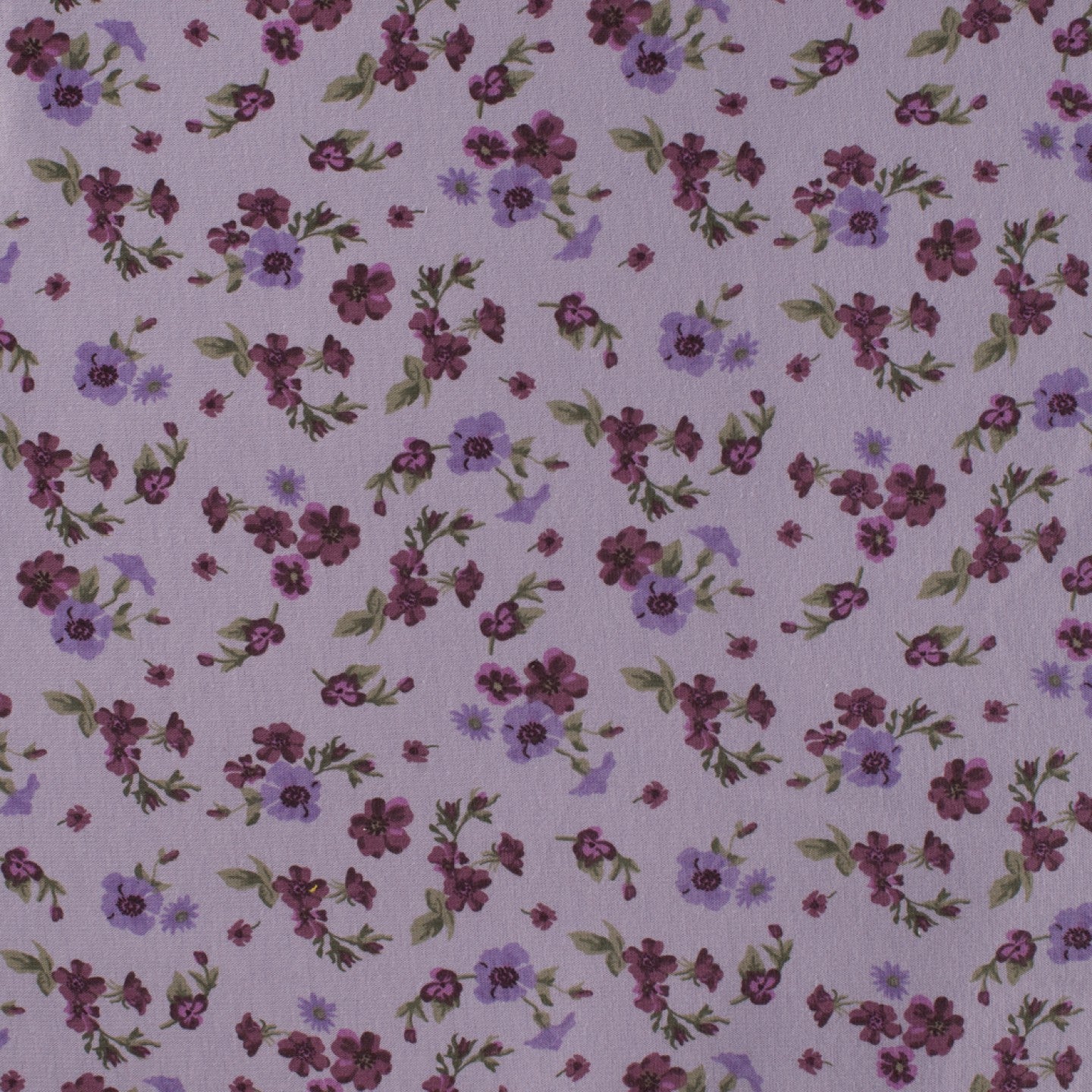Plush fleece med blomster lilla