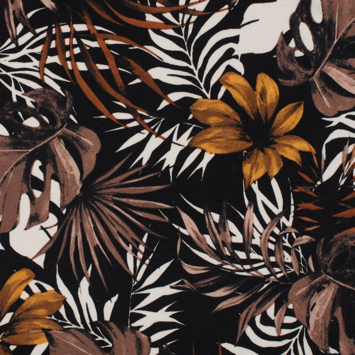 Viskose Jersey Blomster brun